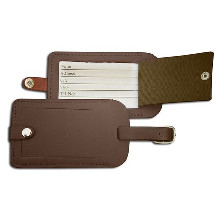 Dacasso Chocolate Brown Leather Luggage Tag AG-3498